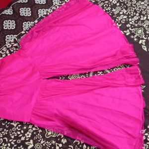 Hot pink Heavy Top With Net bottom And Garara