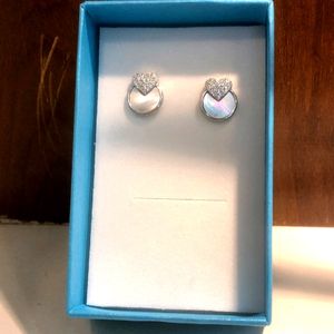 Heart Shape Zirconia Earrings Pure Silver 925