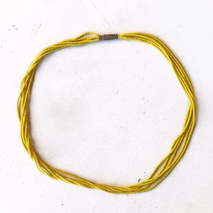 Yellow Seed Bead Collar Necklace