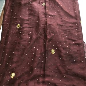 Coffee Brown Work Saree(Women’s)