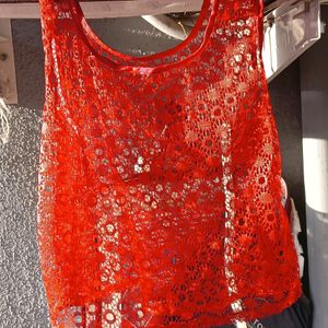 Red Net Crop Top!