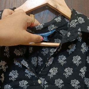 Black Printed Short Kurti