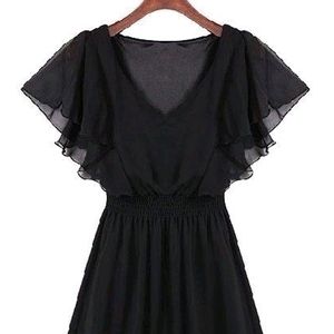 Black Flare Dress♡