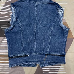 Denim Jacket With Beautiful Neck Design