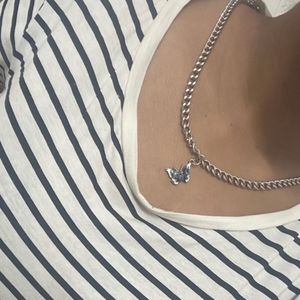 Urbanic Silver Butterfly Charm Necklace