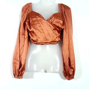 Rust Satin Western Top(women's)