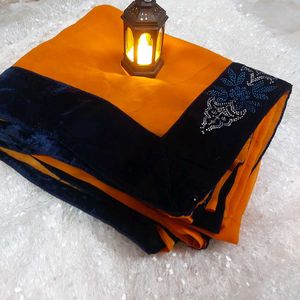 Orange 🥻 Saree Velvet Designer Blouse