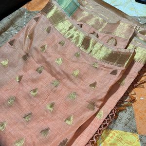 Saree - Peach Green Color