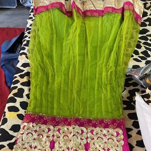 Green Pink Anarkali Kurta Set