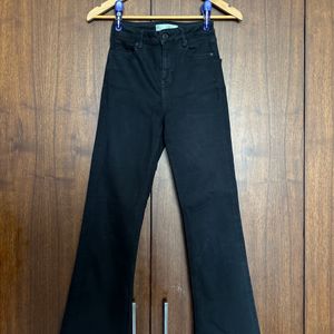 High Rise Black Flare Jeans