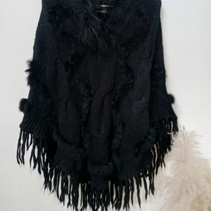 Black Poncho For Teens