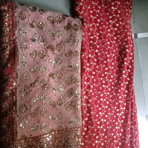 2 Heavy Red Designer Sarees