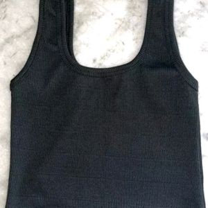 Edge Notch Neck Rib Nit Tank Top