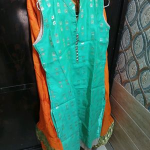 Long KURTI WITH SKIRT