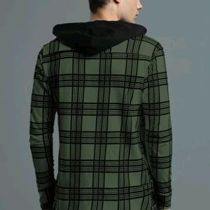 Lewel Men Checkered Hooded Shirt