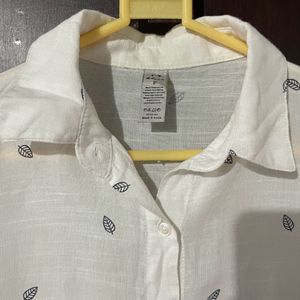 Cotton Linen Button Up Collar Shirt