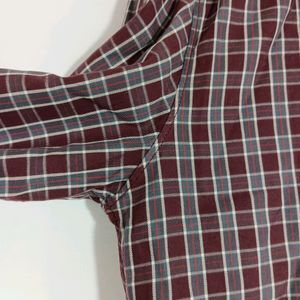 Parx Maroon Checks Shirt (Men)