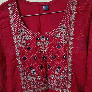 Red Kurti  For Women With Free Gift