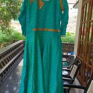 Heavy  Peacock Colour Gown