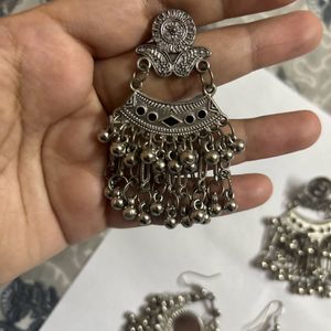 Earrings for women fashion jhumka oxidised Silver