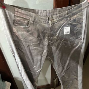 Plus Size - Demin Silver Foil Jeans - Not Worn