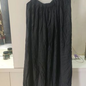 Black Slit Wide Skirt