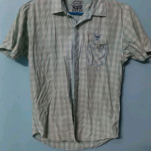 Men Blue And White Shirt