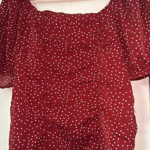 Red Cute Polka Dots Top 🫶🏻