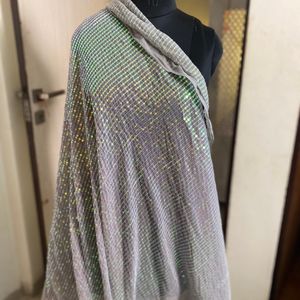 Grey Sequin Saree