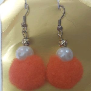 Orange Light Weight Eariings Brand New