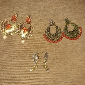 Set Of 3 Jhumka Earrings