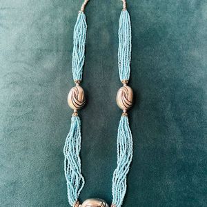 Blue Beads Chain Necklace