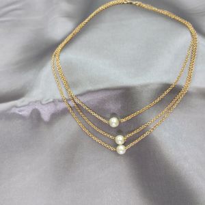 Stylish 3 Layer Chain With Pearl