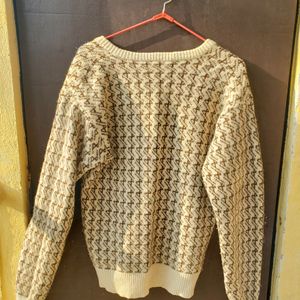 Beige V Neck Sweater