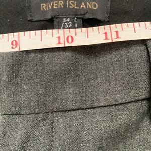 Price Drop Charcoal Formal Black Pant River Island