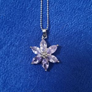 Korean Flower Pendent With Chain