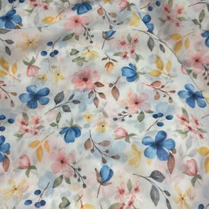 Beautiful Small Flower Printed Fabric Material