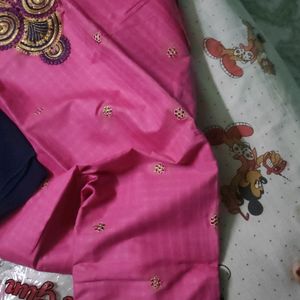 Squen Selt Work Dress Material 3 Pics