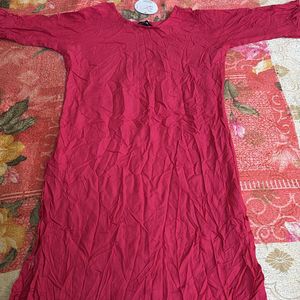 Brand New Rose Embroidered Kurta With Puff Sleeves