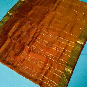 Orange Colour Pure Kanchipattu Saree