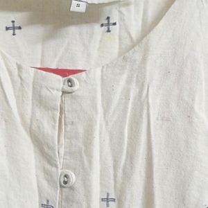 Bower Off White Cotton Linen Top