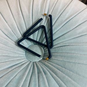 Navy Blue Geometric Acrylic Triangle Hoop Earrings