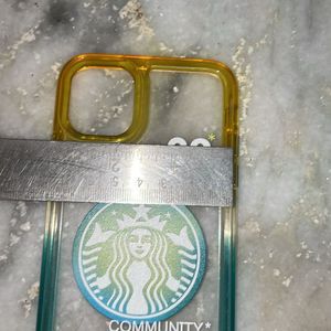 iPhone mobile cover, Starbucks, yellow and green