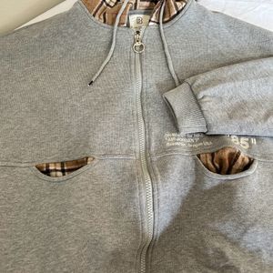 Unisex Grey Zip Through Hoodie