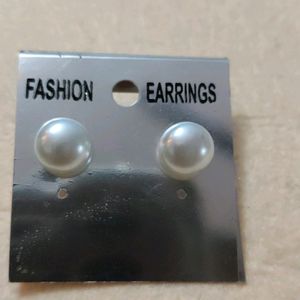 White Pearl Earrings