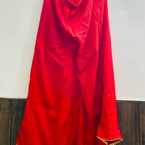 Cut Daana Work Red Kurta,Plazo And Duppta