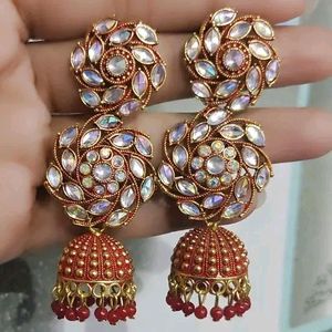 Flower Jhumka Earrings