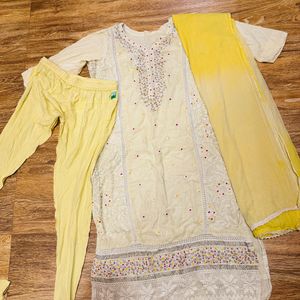 yellow kurti set