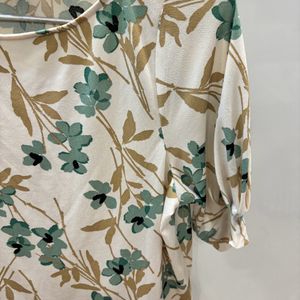 H&M Off White Floral Top