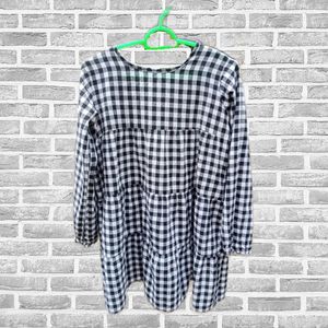 Black White Check Top